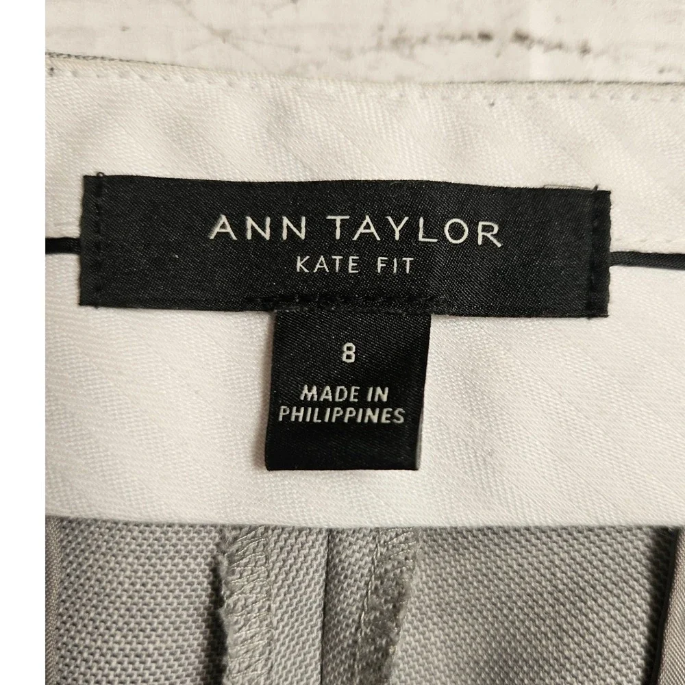 Ann Taylor Kate Fit Womens 8‎ Gray Wool Blend Straight Leg Dress Pants Career